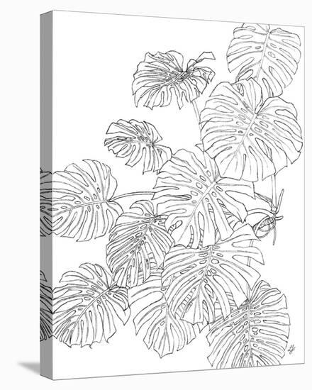 Linear Monstera - Grow-Lucy Francis-Framed Stretched Canvas