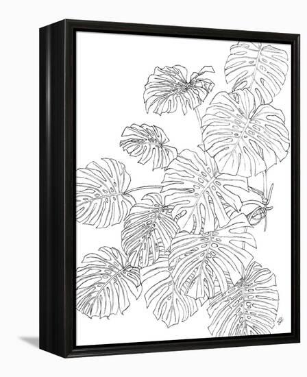 Linear Monstera - Grow-Lucy Francis-Framed Stretched Canvas