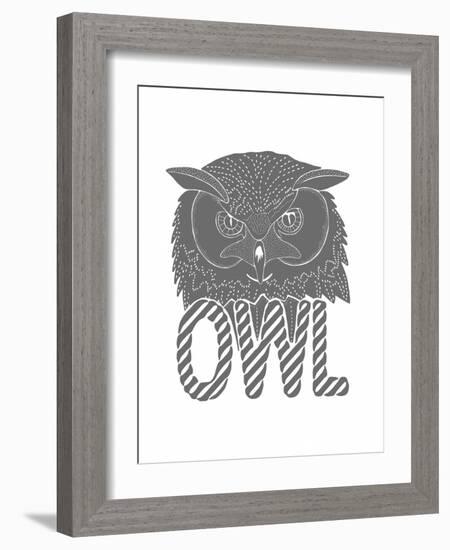 Linear - Owl-Myriam Tebbakha-Framed Giclee Print