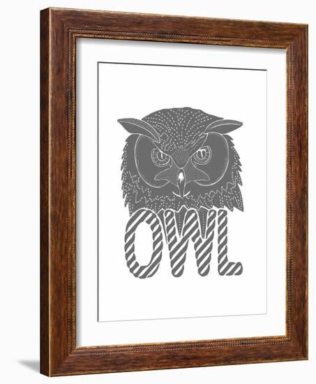 Linear - Owl-Myriam Tebbakha-Framed Giclee Print