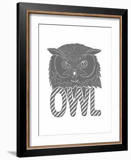 Linear - Owl-Myriam Tebbakha-Framed Giclee Print