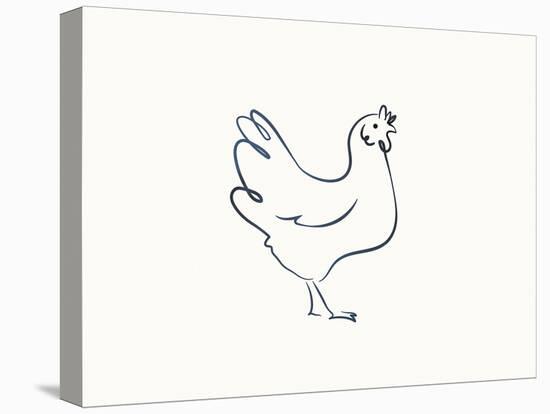 Linear Sketch - Chicken-Clara Wells-Framed Stretched Canvas