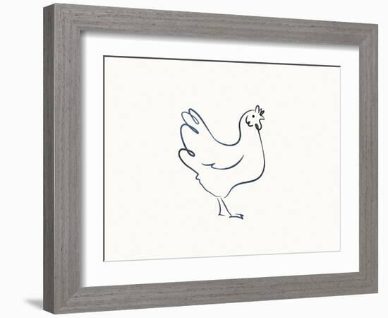 Linear Sketch - Chicken-Clara Wells-Framed Giclee Print