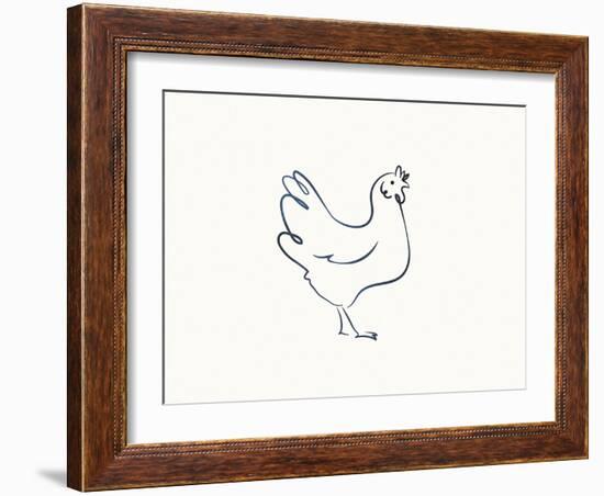 Linear Sketch - Chicken-Clara Wells-Framed Giclee Print