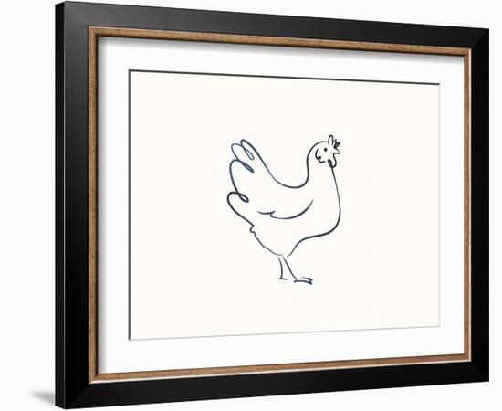 Linear Sketch - Chicken-Clara Wells-Framed Giclee Print