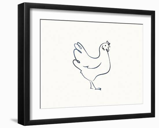 Linear Sketch - Chicken-Clara Wells-Framed Giclee Print