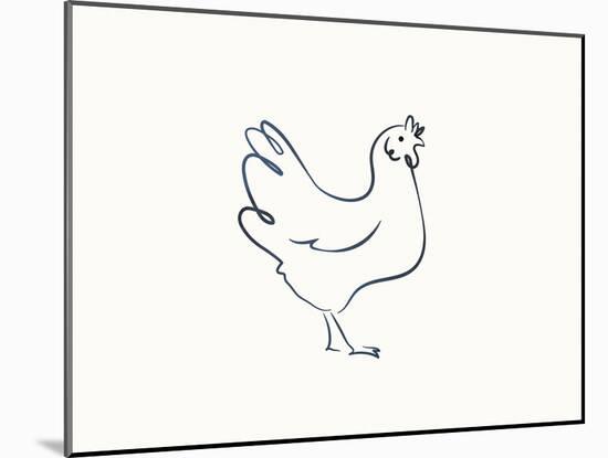 Linear Sketch - Chicken-Clara Wells-Mounted Giclee Print