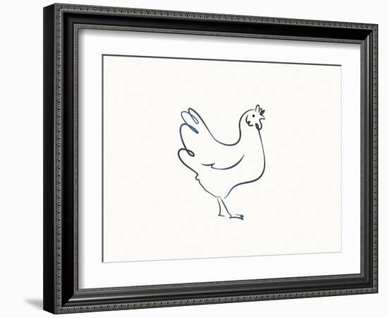 Linear Sketch - Chicken-Clara Wells-Framed Giclee Print