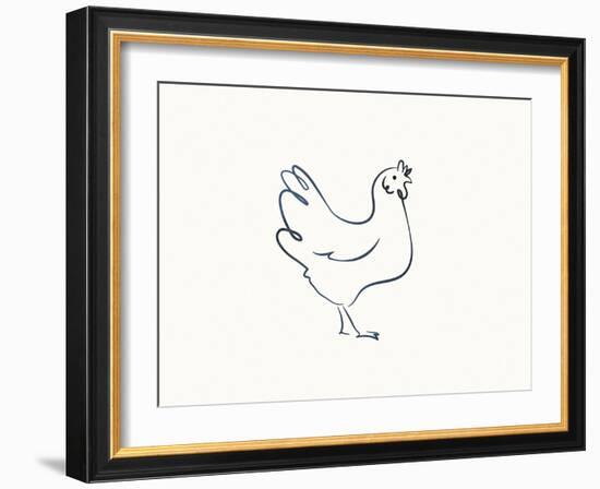 Linear Sketch - Chicken-Clara Wells-Framed Giclee Print