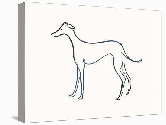 Linear Sketch - Dog-Clara Wells-Framed Stretched Canvas