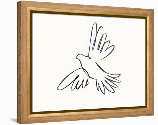 Linear Sketch - Dove Solo-Clara Wells-Framed Stretched Canvas