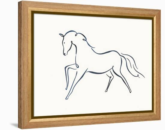 Linear Sketch - Horse-Clara Wells-Framed Stretched Canvas