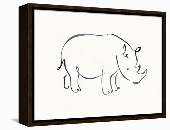 Linear Sketch - Rhino-Clara Wells-Framed Stretched Canvas