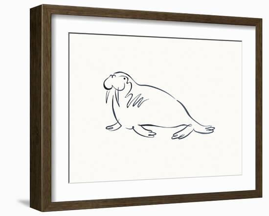 Linear Sketch - Walrus-Clara Wells-Framed Giclee Print