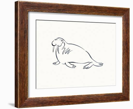 Linear Sketch - Walrus-Clara Wells-Framed Giclee Print