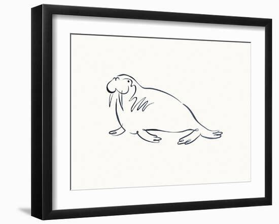 Linear Sketch - Walrus-Clara Wells-Framed Giclee Print