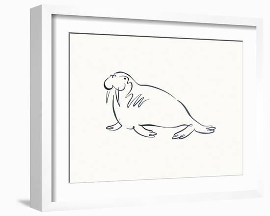 Linear Sketch - Walrus-Clara Wells-Framed Giclee Print