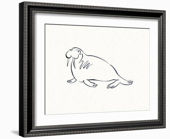 Linear Sketch - Walrus-Clara Wells-Framed Giclee Print