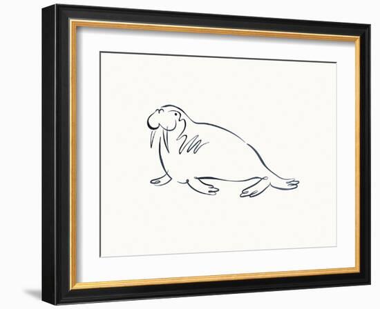 Linear Sketch - Walrus-Clara Wells-Framed Giclee Print