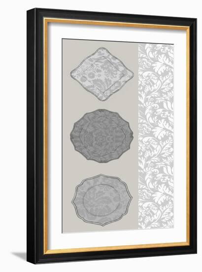 Linear Tableware II-Erica J. Vess-Framed Art Print