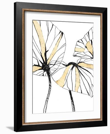 Linear Tropics with Gold I-June Vess-Framed Art Print