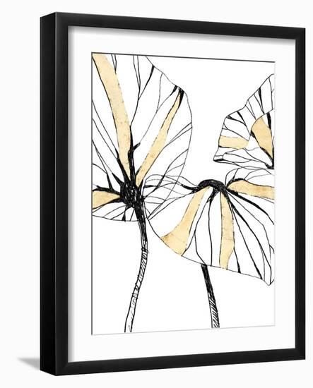 Linear Tropics with Gold I-June Vess-Framed Art Print