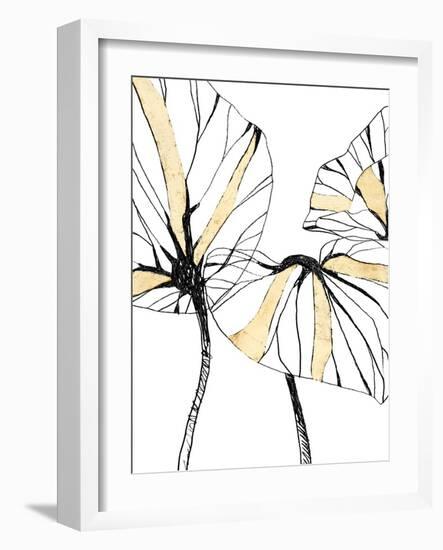 Linear Tropics with Gold I-June Vess-Framed Art Print