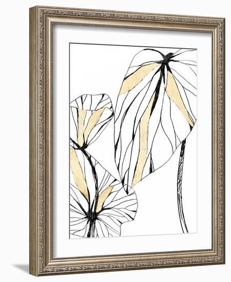 Linear Tropics with Gold II-June Vess-Framed Art Print