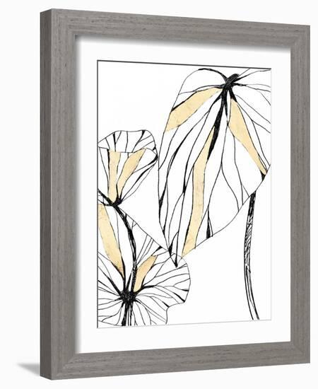 Linear Tropics with Gold II-June Vess-Framed Art Print