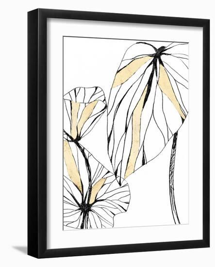 Linear Tropics with Gold II-June Vess-Framed Art Print