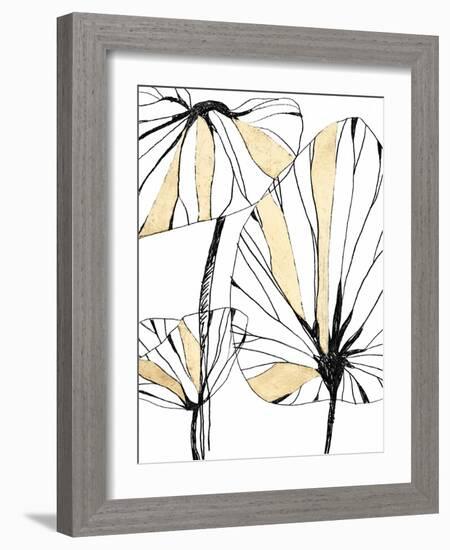 Linear Tropics with Gold IV-June Vess-Framed Art Print