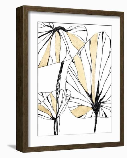 Linear Tropics with Gold IV-June Vess-Framed Art Print