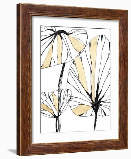 Linear Tropics with Gold IV-June Vess-Framed Art Print