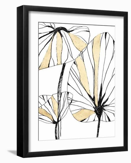 Linear Tropics with Gold IV-June Vess-Framed Art Print