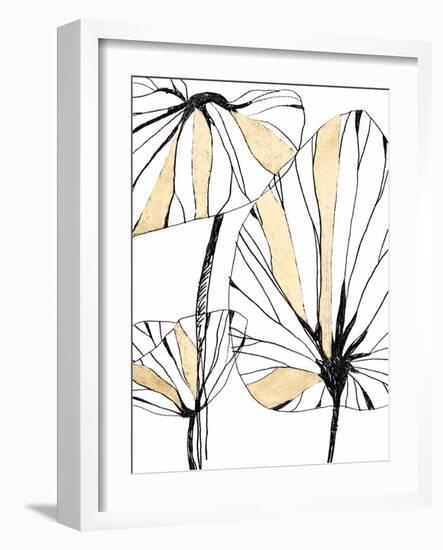 Linear Tropics with Gold IV-June Vess-Framed Art Print