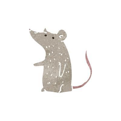 Retro Cartoon Little Mouse' Art Print - lineartestpilot 
