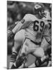 Linebacker for Kansas City Chiefs Sherrill Headrick in Action-null-Mounted Premium Photographic Print