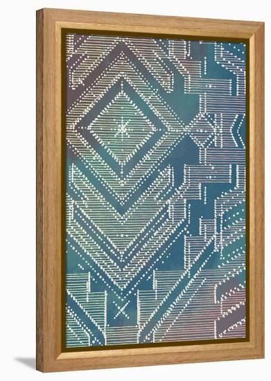 Lined Batik Pattern I-null-Framed Stretched Canvas