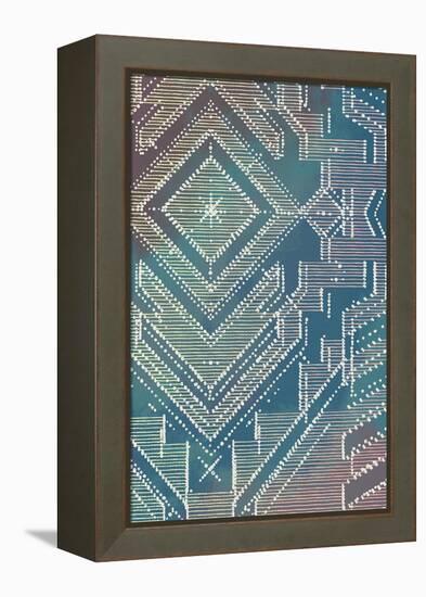 Lined Batik Pattern I-null-Framed Stretched Canvas
