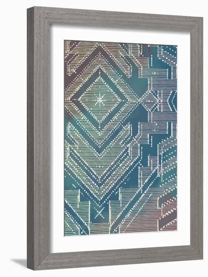 Lined Batik Pattern I-null-Framed Art Print