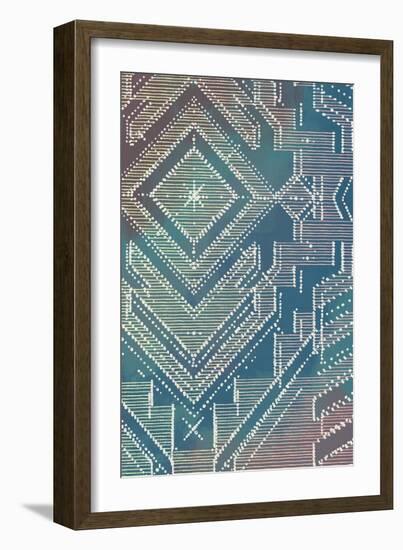 Lined Batik Pattern I-null-Framed Premium Giclee Print