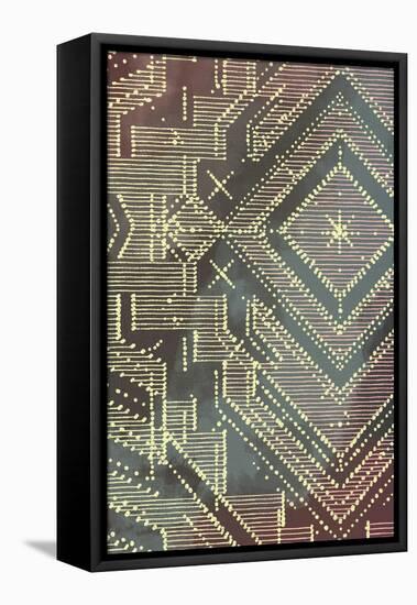 Lined Batik Pattern II-null-Framed Stretched Canvas