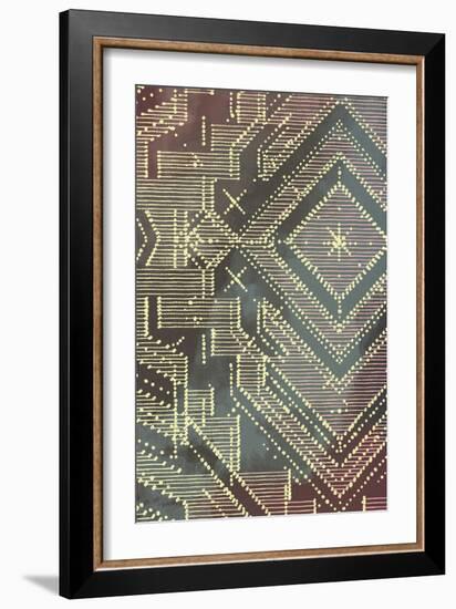 Lined Batik Pattern II-null-Framed Premium Giclee Print