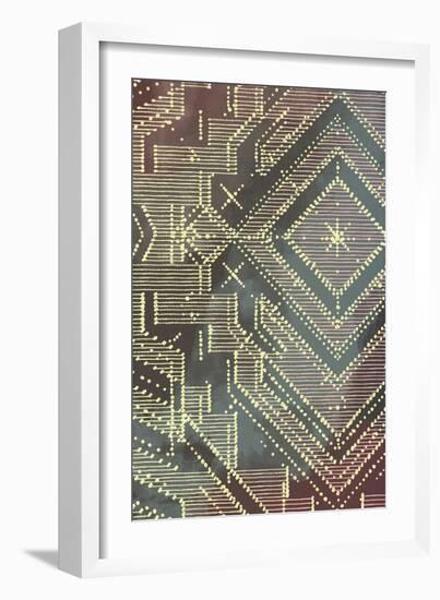 Lined Batik Pattern II-null-Framed Premium Giclee Print