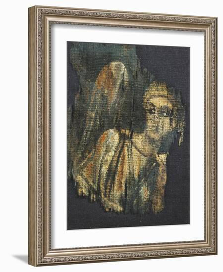 Linen Canvas Painting Portraying an Angel-null-Framed Giclee Print