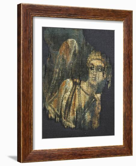 Linen Canvas Painting Portraying an Angel-null-Framed Giclee Print