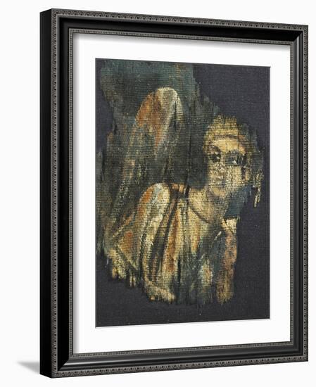 Linen Canvas Painting Portraying an Angel-null-Framed Giclee Print