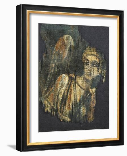 Linen Canvas Painting Portraying an Angel-null-Framed Giclee Print