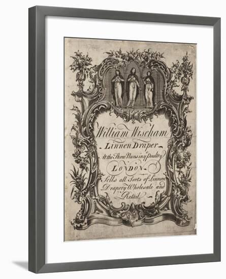 Linen Draper, William Wiseham, Trade Card-null-Framed Giclee Print