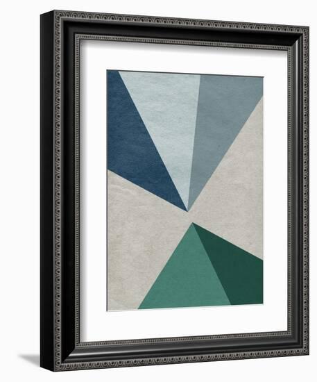 Linen Geometrics E-null-Framed Giclee Print